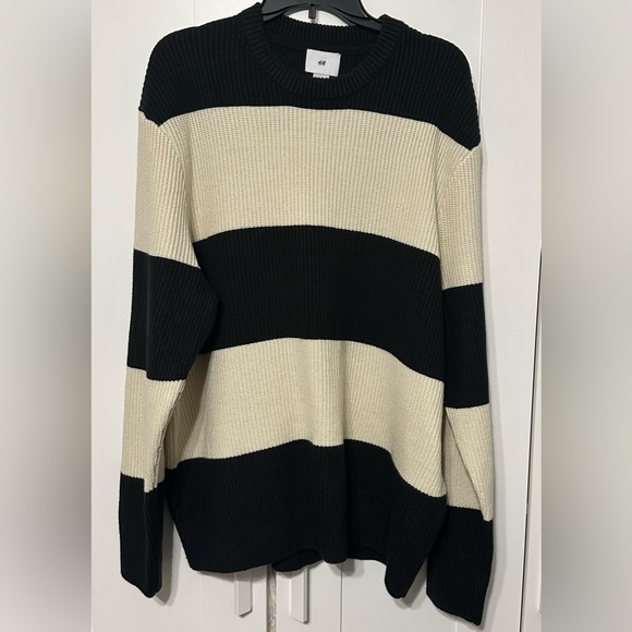 Black and White Striped Sweater - Picture 1 of 4